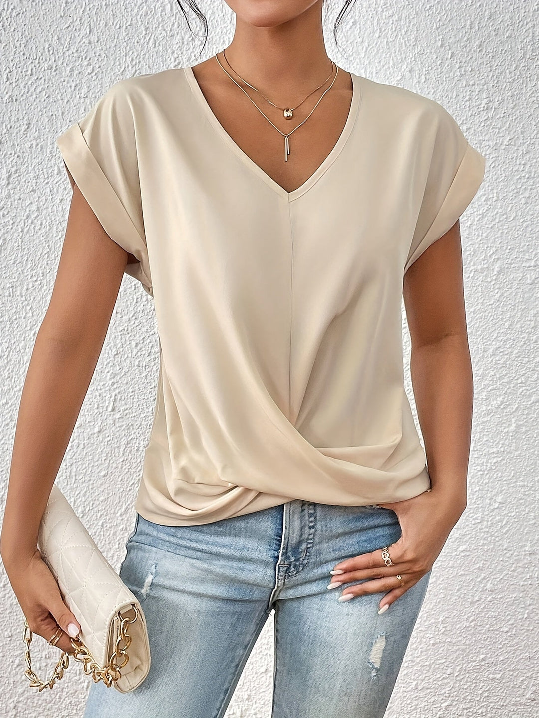 The Sophia Blouse — Flowing V-Neck in Lightweight fabric