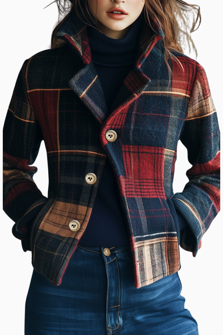 Hailey | Plaid Pattern Woolen Jacket