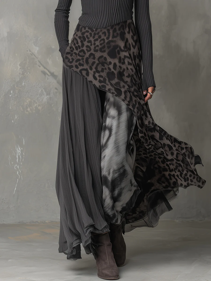 Piper | Leopard Print Striped Maxi Dress