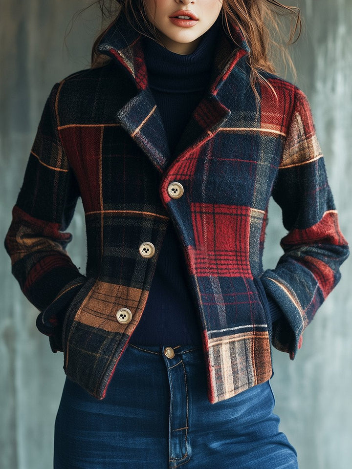 Hailey | Plaid Pattern Woolen Jacket